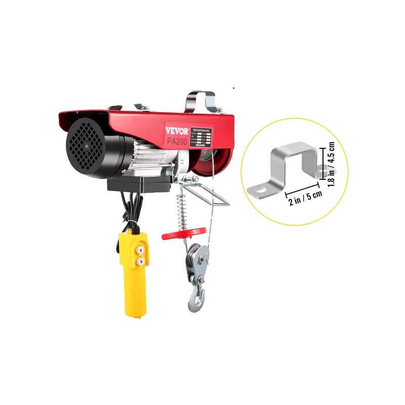 Poulie électrique, capacité de charge de 200 kg, télécommande commandée par câble, PA200