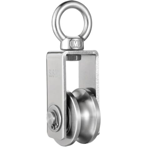 Poulie en acier inoxydable 201 pour câble en acier, poulie avec 2 roulements à billes, 1 pièce