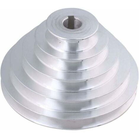 Poulie en aluminium 5 niveaux - 19 mm de diamètre intérieur, 54 à 150 mm de diamètre extérieur, 12,7 mm de largeur - pour courroie de distribution trapézoïdale type A