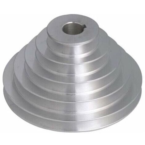 Poulie en aluminium 5 niveaux - 19 mm de diamètre intérieur, 54 à 150 mm de diamètre extérieur pour courroie de distribution trapézodale type A