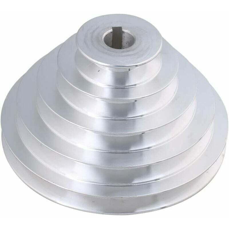 Poulie en aluminium 5 niveaux - 19 mm de diamètre intérieur, 54 à 150 mm de diamètre extérieur pour courroie de distribution trapézoïdale type a