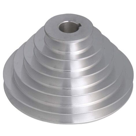 Poulie en aluminium 5 niveaux - 19 mm de diamètre intérieur, 54 à 150 mm de diamètre extérieur pour courroie de distribution trapézoïdale type A