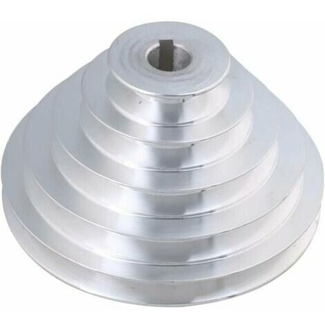 Poulie en aluminium 5 niveaux - 19 mm de diamètre intérieur, 54 à 150 mm de diamètre extérieur pour courroie de distribution trapézoïdale type A