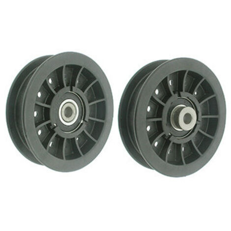 Poulie en résine à gorge plate sur roulement adaptable sur MTD pour coupe de 46''- H: 28,6mm, Ø: ext: 101,6mm, Ø int: 9,5mm. Rem