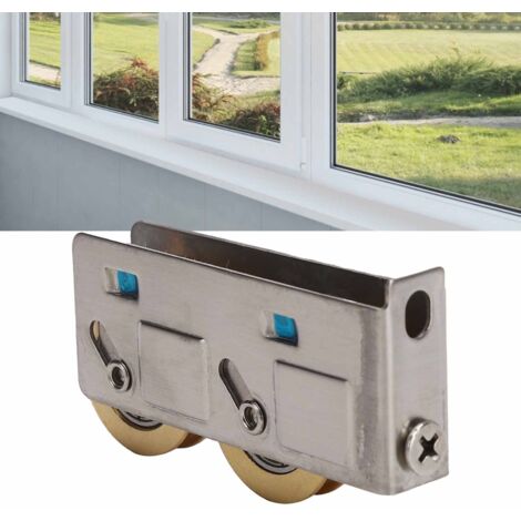 Poulie Fenêtre Double Gorge Stainless Steel Brass Compatible Fenêtres Aluminium Acier Rivets Portance 45-80kg Lisse Silencieuse