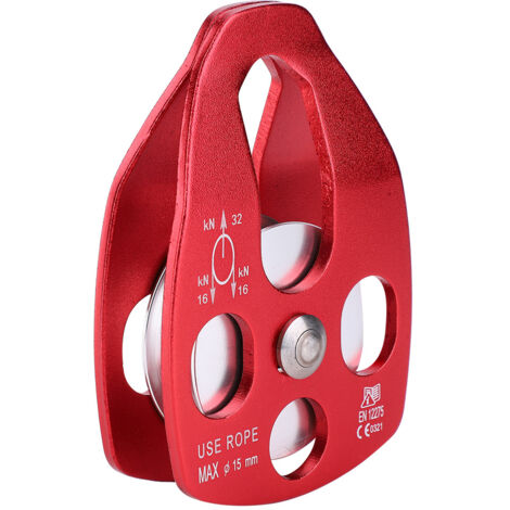 Poulie fixe en aluminium aviation portable pour escalade et sauvetage en hauteur