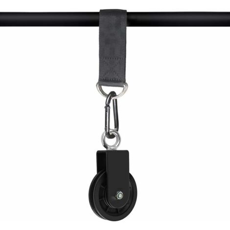 Poulie pour Cable, Poulie Musculation avec Sangle de Suspension et Mousqueton Poulie de Levage Pivotant à Poulie Simple (2Pcs)