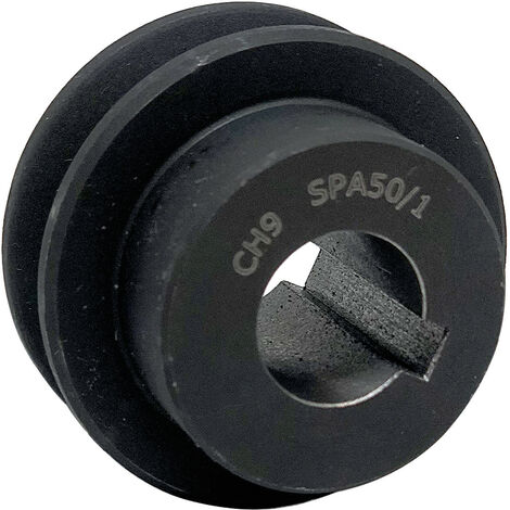 Poulie pour moteur thermique 1 gorge 50mm – Diamètre arbre 14mm – Fonte GG 20 avec surcouche phosphate – Vitesse max 25m/s – Chiaravalli