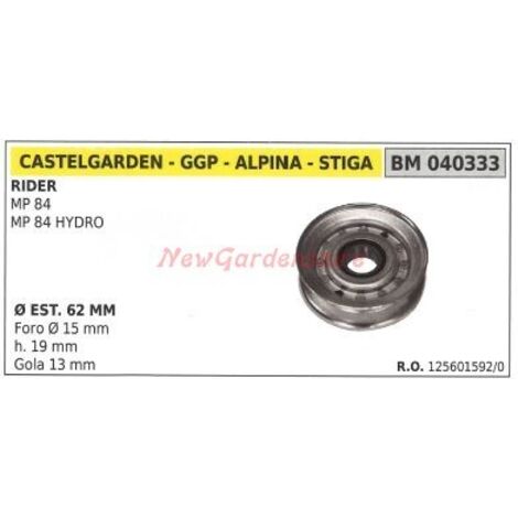 Poulie pour tracteur de pelouse tondeuse tondeuse rider MP 84 GGP 040333