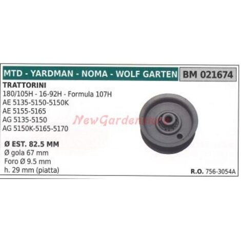 Poulie pour tracteur tondeuse 180/105H 16-92H MTD 021674