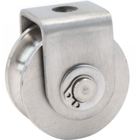 Poulie Simple Poulie pour Cable Acier INOX, Poulie de levage, Poulie Escalade Poulie Rouleau de Chargement, Poulie de Levage Capacité 30kg - 1pcs Argent