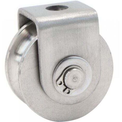 Poulie Simple Poulie pour Cable Acier INOX, Poulie de levage, Poulie Escalade Poulie Rouleau de Chargement, Poulie de Levage Capacité 30kg - 1pcs Argent