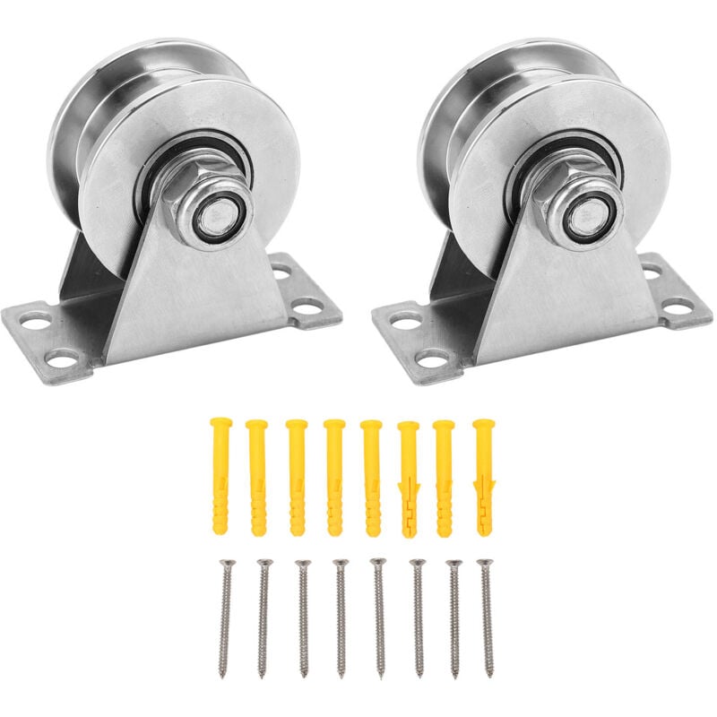 Sjlerst - Poulie simple roulements silencieux 100kg acier inoxydable mur plafond store bâche