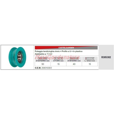 Poulie tendeur de courroie COMPATIBLE CASTELGARDEN tracteur de pelouse TC102 325601570/1