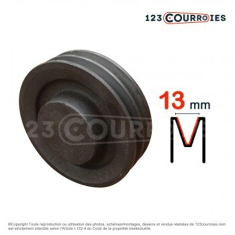 Poulie trapézoïdale moyeu plein SPA95/3
