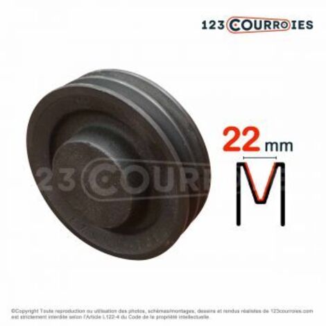 Poulie trapézoïdale moyeu plein SPC120/2