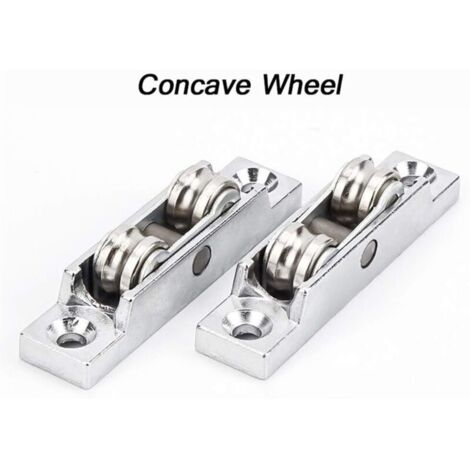 Poulies coulissantes en zinc – Lot de 4 – Pour portes et fenêtres – Réglage angle de roue – Capacité 45 kg – Accessoires mobilier