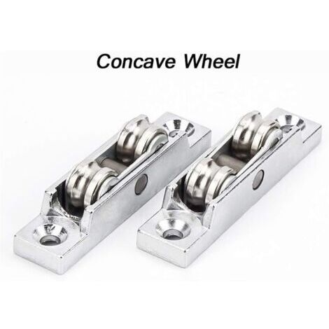 Poulies coulissantes en zinc – Lot de 4 – Pour portes et fenêtres – Réglage angle de roue – Capacité 45 kg – Accessoires mobilier