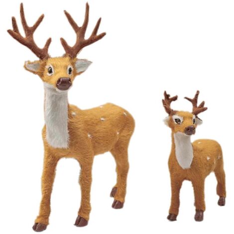 Poupée cerf de Noël, animal de simulation de Noël, décorations de Noël
