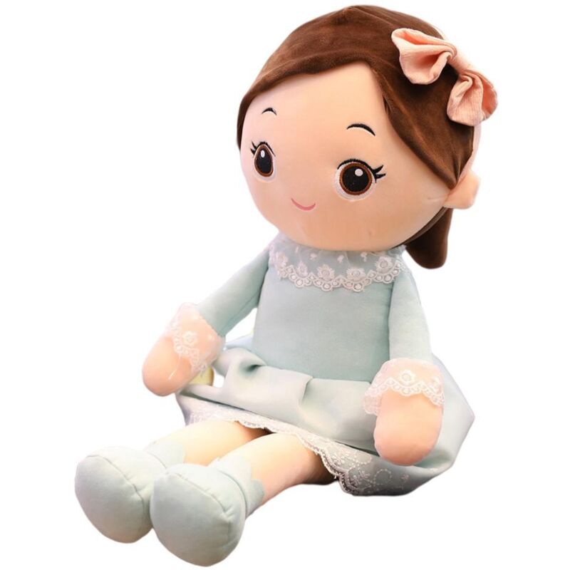 Poupée en chiffon douce 40cm - Jouet pour fille, coussin décoratif chambre, cadeau enfant