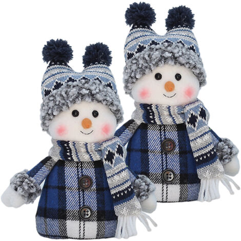 Poupée en peluche tricotée en bonhomme de neige, cadeau de Noël fait main et décoratif