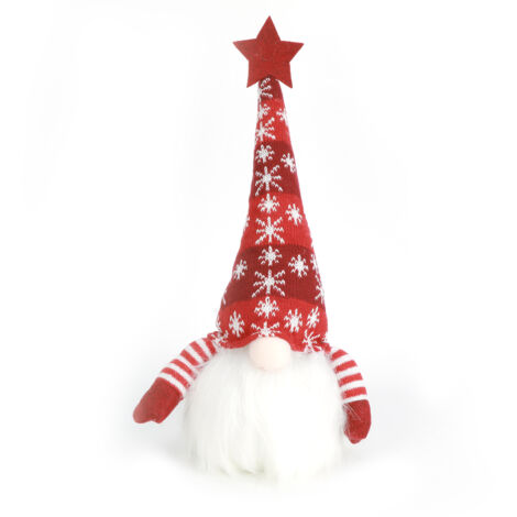 Poupée lumineuse LED Noël sans visage avec bonnet tricoté - Décoration gnome de Noël - Cadeau enfant Rouge