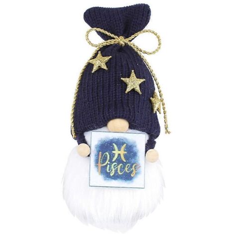 Poupée sans visage de gnome des 12 constellations, bonnet décoratif tricoté