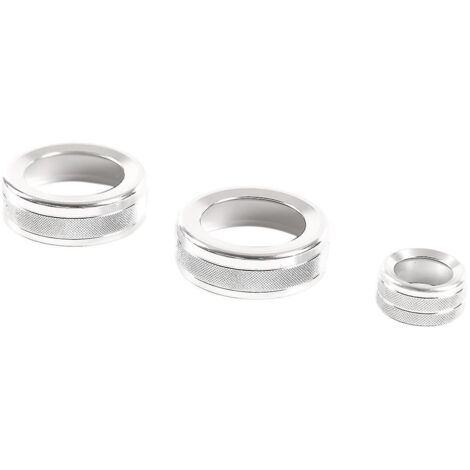 Pour 2015-2021 Bague de bouton de commande centrale de climatisation Cache de bouton de réglage du rétroviseur arrière Garniture Argent--