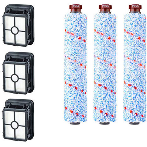 Pour Accessoires pour aspirateur eau et poussière Bissell CrossWave 3-en-1 C3 Pro 3555N, 3 brosses multi-surfaces 1868 + 3 filtres 1866, pour aspirateurs Bissell CrossWave 17132, 2225N, 2582N, 25821 e