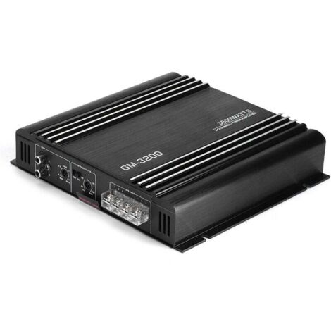 pour amplis de voiture Amplificateur de voiture stéréo 12 V, 3800 W amplificateur de puissance Audio 2 canaux 12 V noir en alliage d'aluminium voiture Hifi ampli stéréo