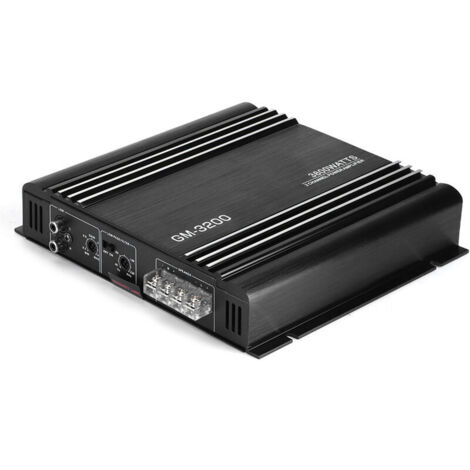pour amplis de voiture Amplificateur de voiture stéréo 12 V, 3800 W amplificateur de puissance Audio 2 canaux 12 V noir en alliage d'aluminium voiture Hifi ampli stéréo