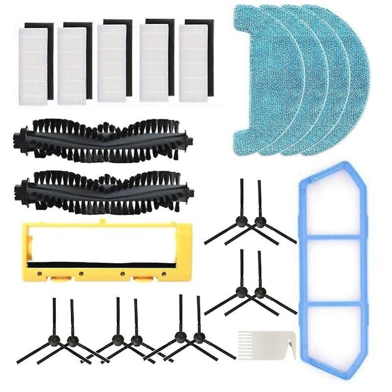 Pour aspirateur robot A4s A40 Cen550 Brosse principale Brosse latérale Filtre Hepa Couvercle de brosse Chiffon de vadrouille Brosse principale
