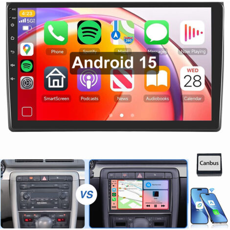 Pour Audi A4 8E 8H B6 B7 2000-2009 Android 15 Autoradio Carplay GPS RDS WIFI 2+64G