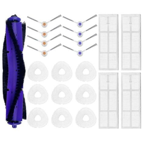 Pour balai serpillère Freo Versatile Self Mop J3 : rouleau, brosses latérales en V, chiffons, filtre HEPA, pièce de rechange