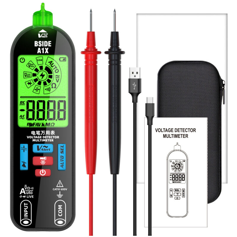 Multimètre numérique portable BSIDE, stylo de test électrique, testeur de diode de résistance de tension professionnel, compteur de reconnaissance de