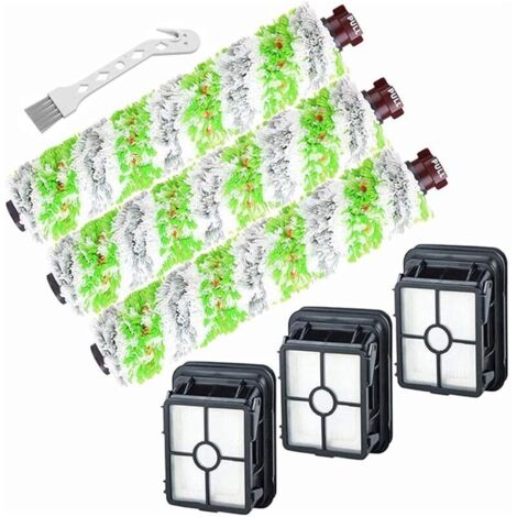 Pour Bissell CrossWave Pet Pro, pièces de rechange séries 2306A et CrossWave 1785, 3 rouleaux de brosse Multi-Surface Pet Pro 2460 + 3 filtres 1866 + 1 brosse, comparer avec les pièces 1613568 1608684