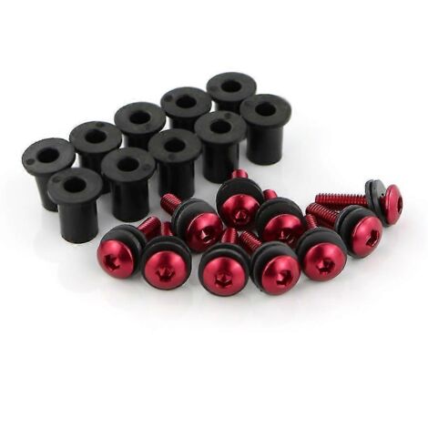 Pour BMW Ducati Aprilia M416 Accessoires universels pour motos : déflecteurs de vent de pare-brise, kit de vis en aluminium rouge