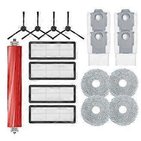 Pour brosse principale latérale Roborock Qrevo S, filtres HEPA, lingettes de nettoyage et sacs à poussière