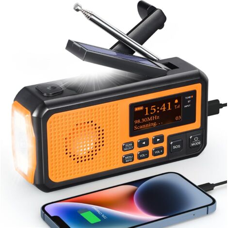 Pour cadeau d'urgence Radio solaire manivelle charge AM/FM SW Dynamo survie Radio torche LED en plein air pour utilisation occultante en cas de catastrophe