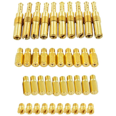 Pour carburateur Keihin : 30 gicleurs principaux + 10 gicleurs de ralenti/de ralenti (120, 125, 130, 135, 140, 32, 45, 48, 50, 52, 55, 150, 155)