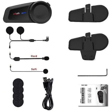 Pour casque moto universel Maxto M2 étanche 1000 m avec Bluetooth 5.0, FM et MP3, compatible avec les casques intégraux et demi-jet (Casco Group)