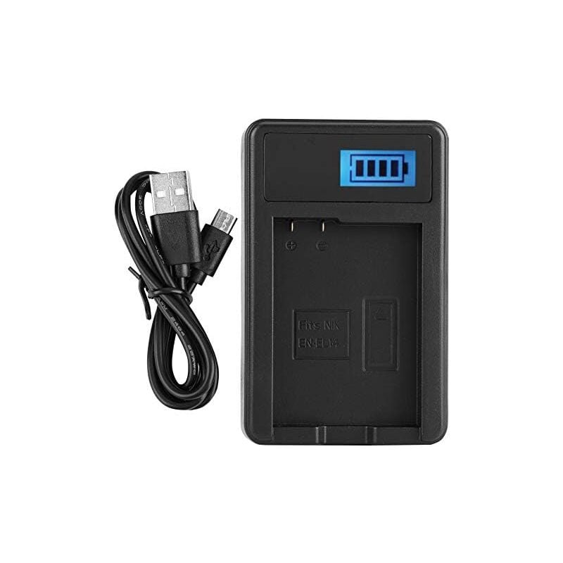 Gotrays - pour Chargeur Nikon d3100 Chargeur de Batterie Chargeur de Batterie EN-EL14 D5100 D3100 D3200 D3300 Coolpix P7000 df Display Écran lcd Noir