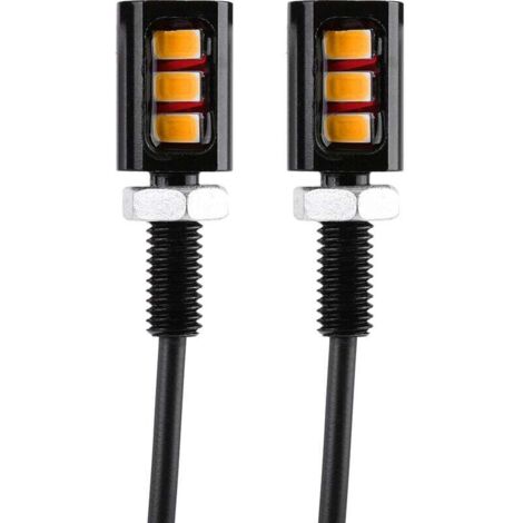 pour eclairage plaque moto Lampe de plaque d'immatriculation de moto de voiture, lampe à lumière de boulon à plaque d'immatriculation en aluminium universelle de 12V 3LED(Jaune)