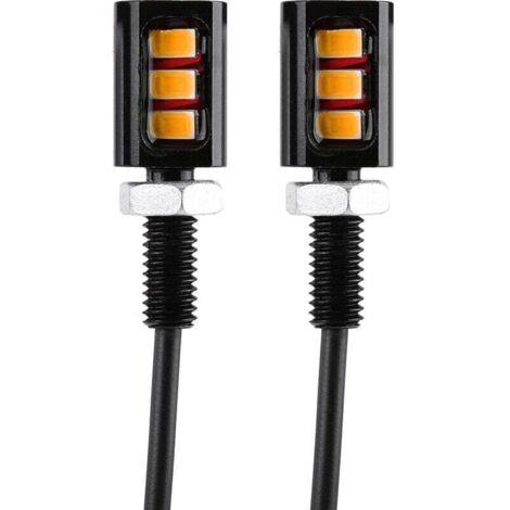 pour eclairage plaque moto Lampe de plaque d'immatriculation de moto de voiture, lampe à lumière de boulon à plaque d'immatriculation en aluminium universelle de 12V 3LED(Jaune)