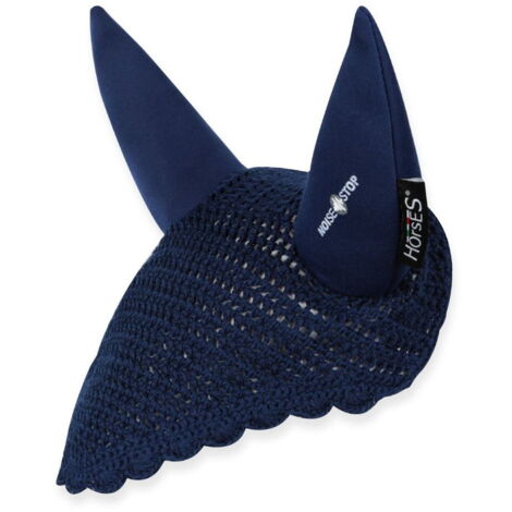 Pour en savoir plus :, Bleu: Casque de protection antibruit pour chevaux modèle Noise Stop