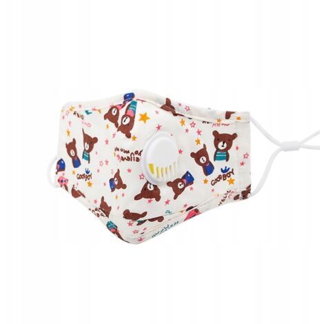 Masque De Protection Tissu Enfant Motif Panda - Filtre HEPA Inclus - Fabriqué En France - Neuf Sous Blister