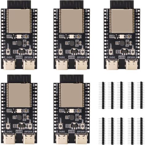 pour ESP-C6 ESP-32-C6 Cartes de développement,pour ESP-32 C6 Module Support WiFi+Bluetooth 512KB 320KB ROM 4 Mo Flash avec Type C Interface, Compatible avec Arduino(5PCS)