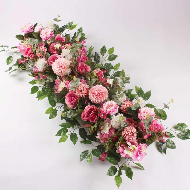 Mezheng - 50/100Cm Personnalisé Mariage Fleur Arrangement Mural Fournitures Soie Pivoine Artificielle Fleur Rangée Décor Romantique Bricolage Arc
