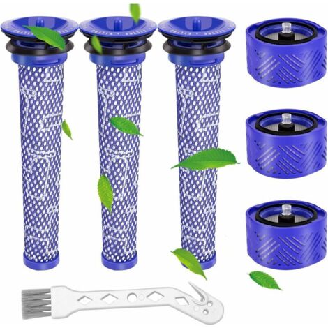 Pour filtres de Rechange aspirateur pour Dyson V6,V6 Motorhead, V6 Absolute et V6 Animal,3 pièces post HEPA-filtre et 3 pièces Pre-filtre,remplace la partie 965661-01 et 966741-01(v6)