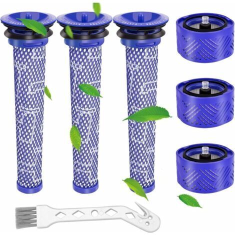 Pour filtres de Rechange aspirateur pour Dyson V6,V6 Motorhead, V6 Absolute et V6 Animal,3 pièces post HEPA-filtre et 3 pièces Pre-filtre,remplace la partie 965661-01 et 966741-01(v6)